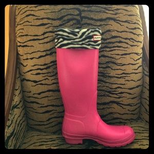 Hunter Zebra Boots Socks Size ML or 8-10